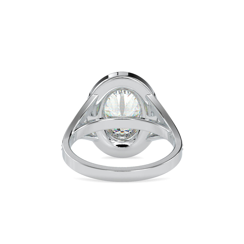 SKU: 0151 (18K) Split Shank Oval Halo Engagment Ring in Rose Gold.