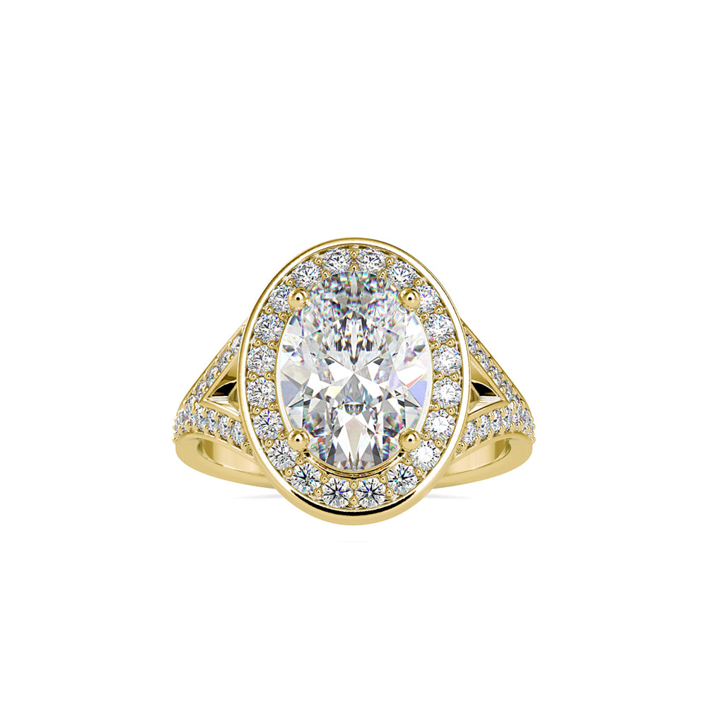 SKU: 0151 (22K) Split Shank Oval Halo Engagment Ring in Rose Gold.