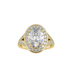 SKU: 0151 (10K) Split Shank Oval Halo Engagment Ring in Rose Gold.