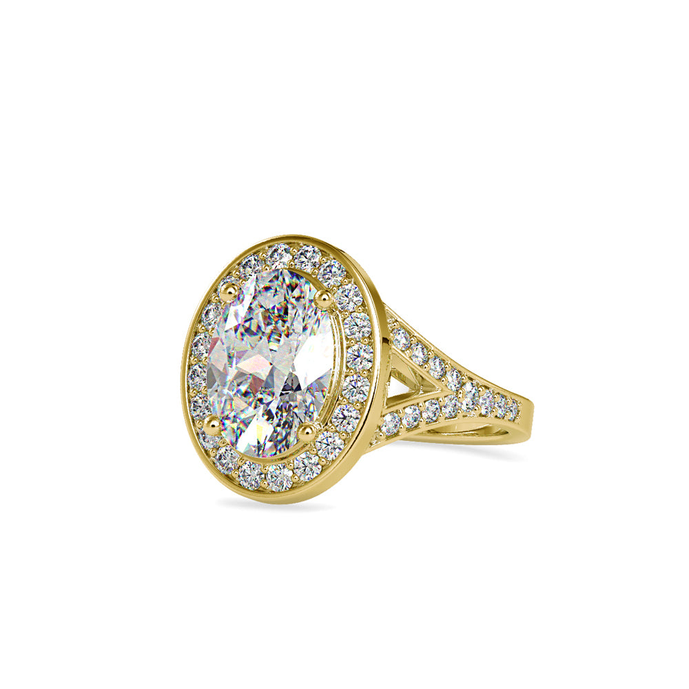 SKU: 0151 (22K) Split Shank Oval Halo Engagment Ring in Rose Gold.