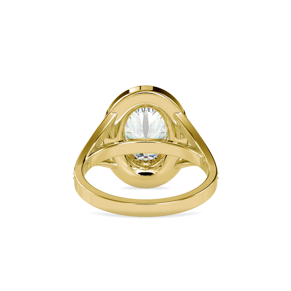 SKU: 0151 (14K) Split Shank Oval Halo Engagment Ring in Rose Gold.