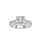 SKU: 0152 (10K) Emerald Diamond Solitaire Engagment Ring in Rose Gold.