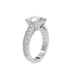 SKU: 0152 (18K) Emerald Diamond Solitaire Engagment Ring in Rose Gold.