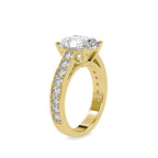 SKU: 0152 (14K) Emerald Diamond Solitaire Engagment Ring in Rose Gold.