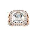 SKU: 0153 (18K) Antique Style Emerald Ring in Rose Gold.