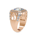 SKU: 0153 (18K) Antique Style Emerald Ring in Rose Gold.