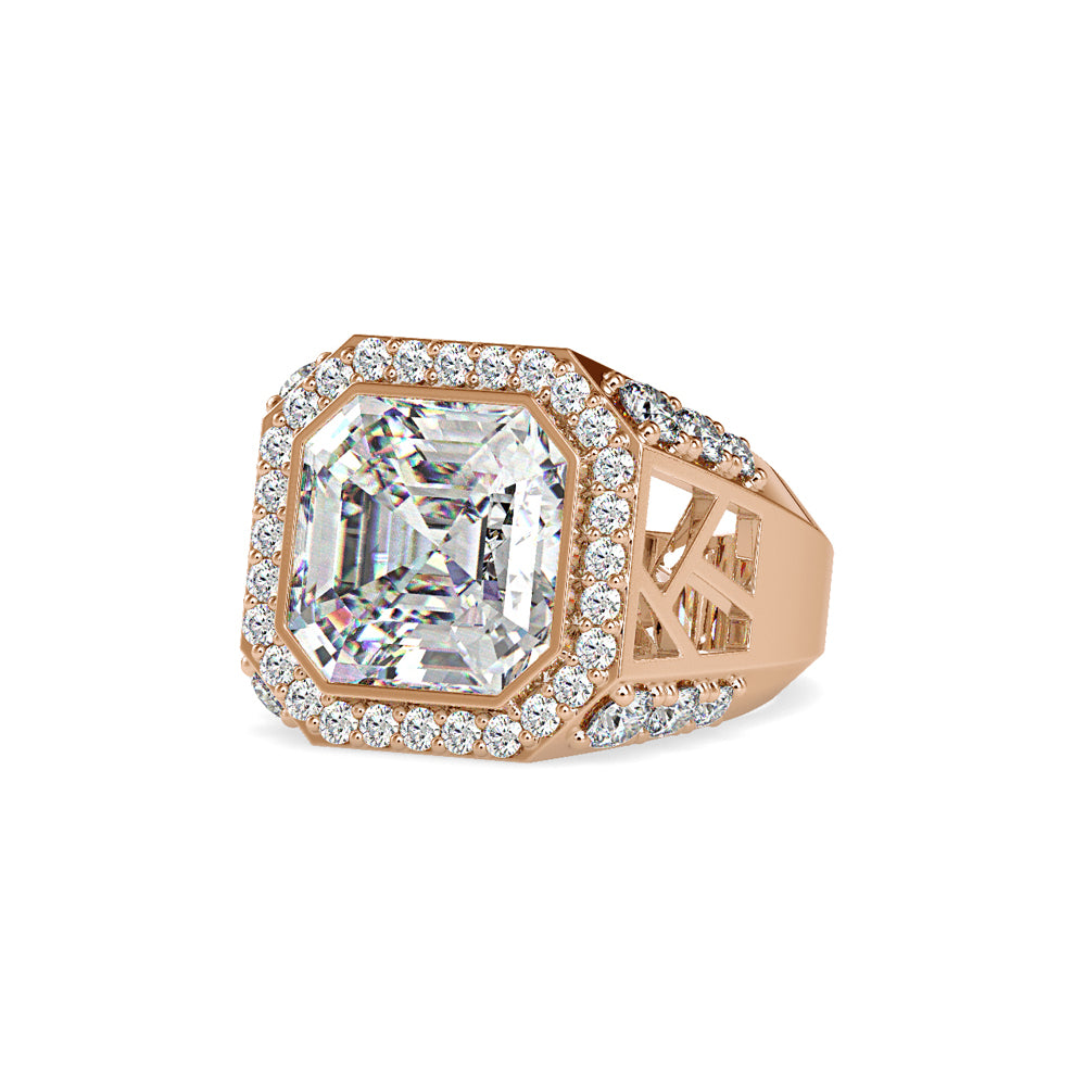 SKU: 0153 (10K) Antique Style Emerald Ring in Rose Gold.