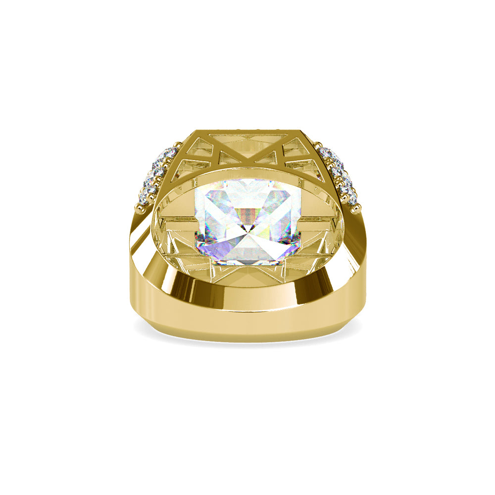 SKU: 0153 (18K) Antique Style Emerald Ring in Rose Gold.