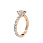 SKU: 0154 (18K) Cushion Diamond Solitaire Engagment Ring in Rose Gold.