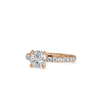 SKU: 0154 (22K) Cushion Diamond Solitaire Engagment Ring in Rose Gold.