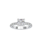 SKU: 0154 (22K) Cushion Diamond Solitaire Engagment Ring in Rose Gold.