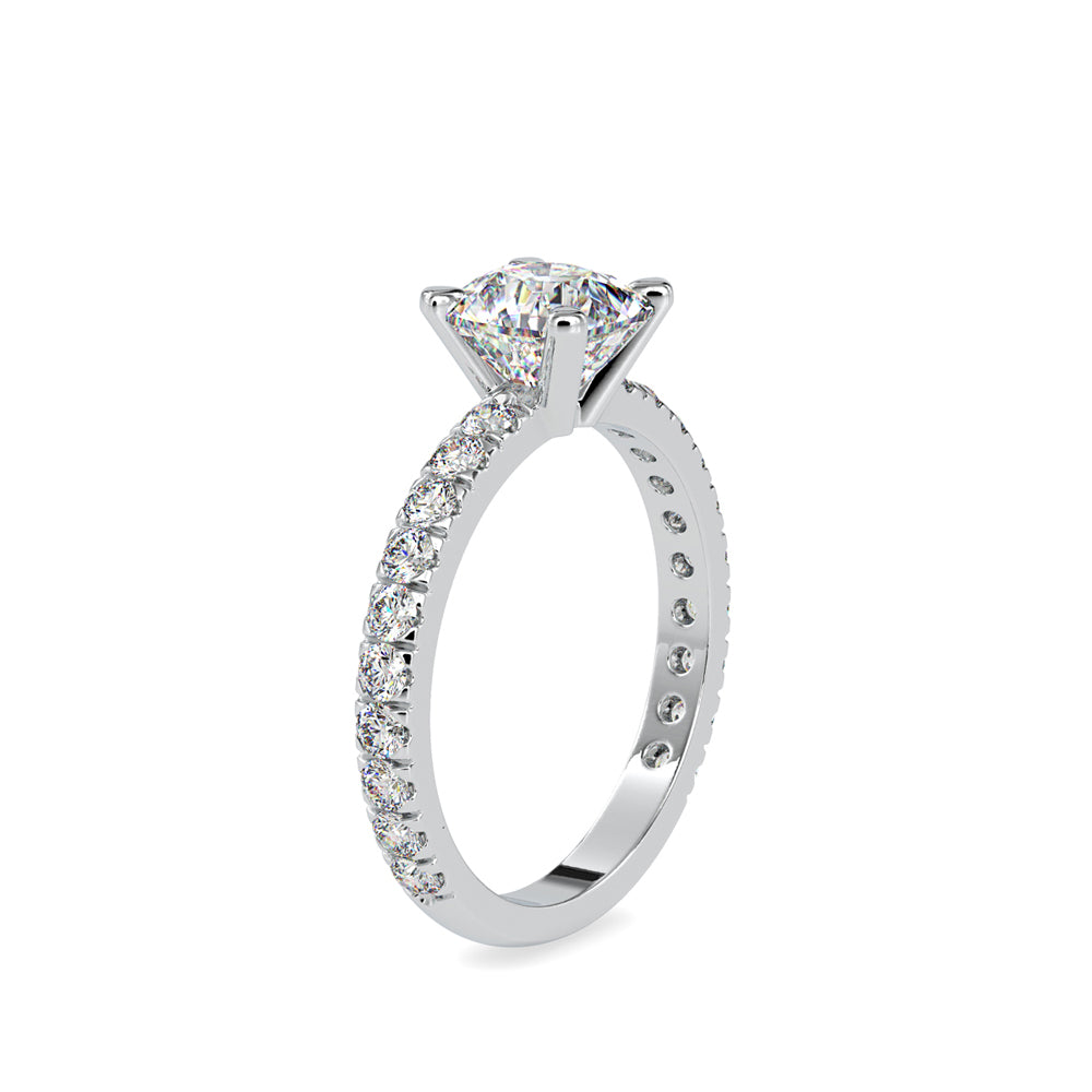 SKU: 0154 (18K) Cushion Diamond Solitaire Engagment Ring in Rose Gold.