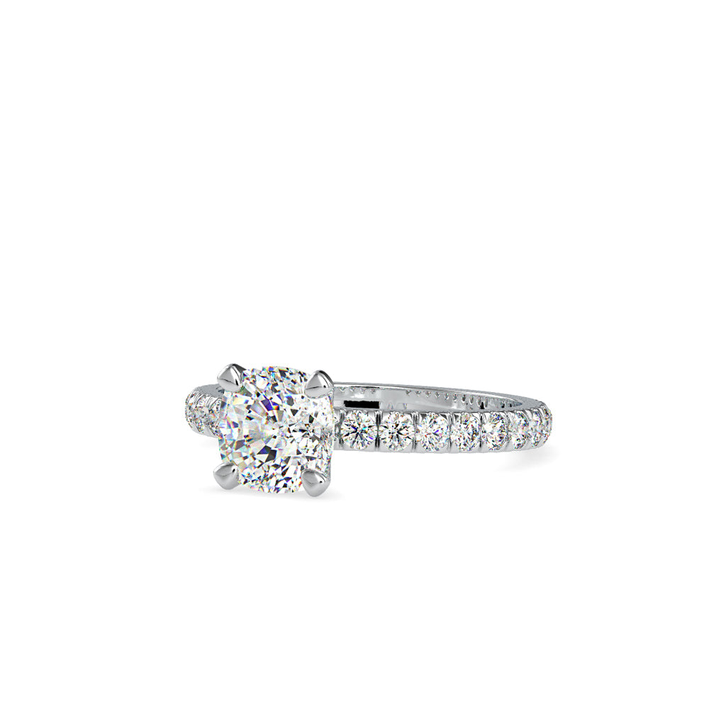 SKU: 0154 (18K) Cushion Diamond Solitaire Engagment Ring in Rose Gold.
