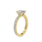 SKU: 0154 (18K) Cushion Diamond Solitaire Engagment Ring in Rose Gold.