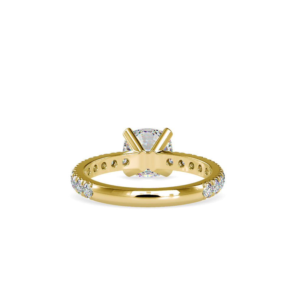 SKU: 0154 (10K) Cushion Diamond Solitaire Engagment Ring in Rose Gold.