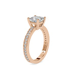 SKU: 0155 (18K) Princess Diamond Solitaire Engagment Ring in Rose Gold.