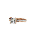 SKU: 0155 (18K) Princess Diamond Solitaire Engagment Ring in Rose Gold.