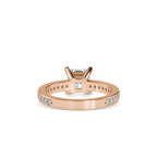 SKU: 0155 (14K) Princess Diamond Solitaire Engagment Ring in Rose Gold.