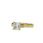 SKU: 0155 (18K) Princess Diamond Solitaire Engagment Ring in Rose Gold.