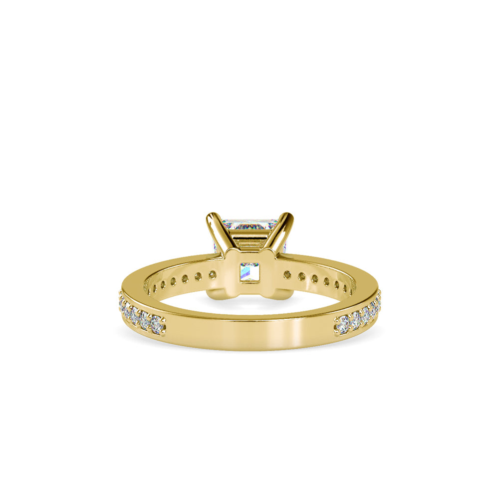 SKU: 0155 (18K) Princess Diamond Solitaire Engagment Ring in Rose Gold.