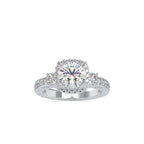 SKU: 0156 (10K) Milgrain Halo Radiant Engagment Ring in Rose Gold.