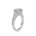 SKU: 0156 (18K) Milgrain Halo Radiant Engagment Ring in Rose Gold.
