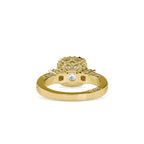 SKU: 0156 (14K) Milgrain Halo Radiant Engagment Ring in Rose Gold.