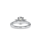 SKU: 0157 (22K) Two-tone Three-Stone Engagment Ring in Rose Gold.