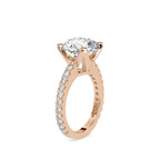 SKU: 0158 (14K) Round Diamond Solitaire Engagment Ring in Rose Gold.