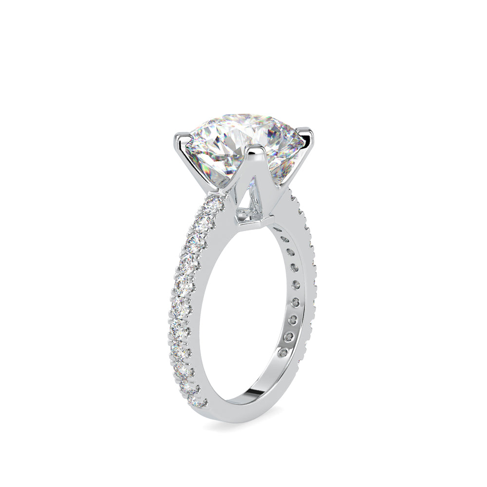 SKU: 0158 (10K) Round Diamond Solitaire Engagment Ring in Rose Gold.