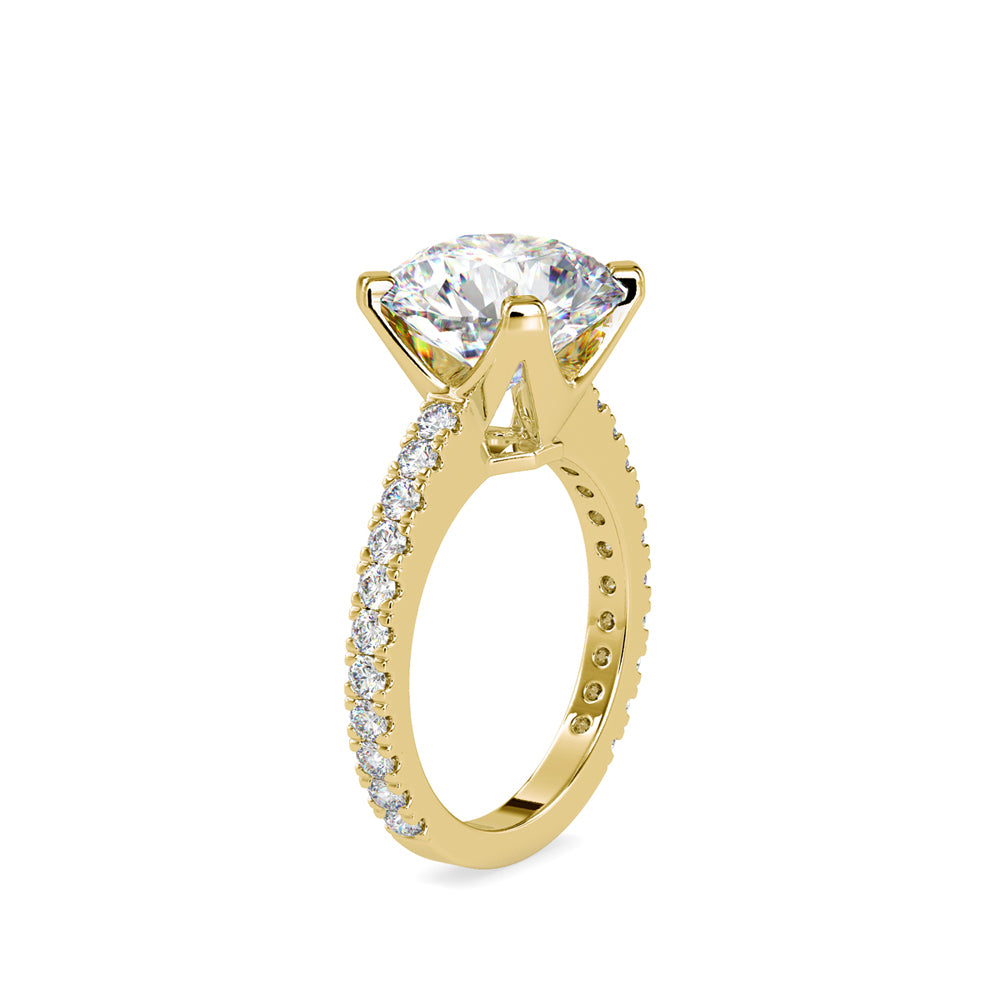 SKU: 0158 (14K) Round Diamond Solitaire Engagment Ring in Rose Gold.