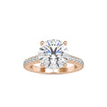 SKU: 0159 (10K) Round Diamond Solitaire Engagment Ring in Rose Gold.