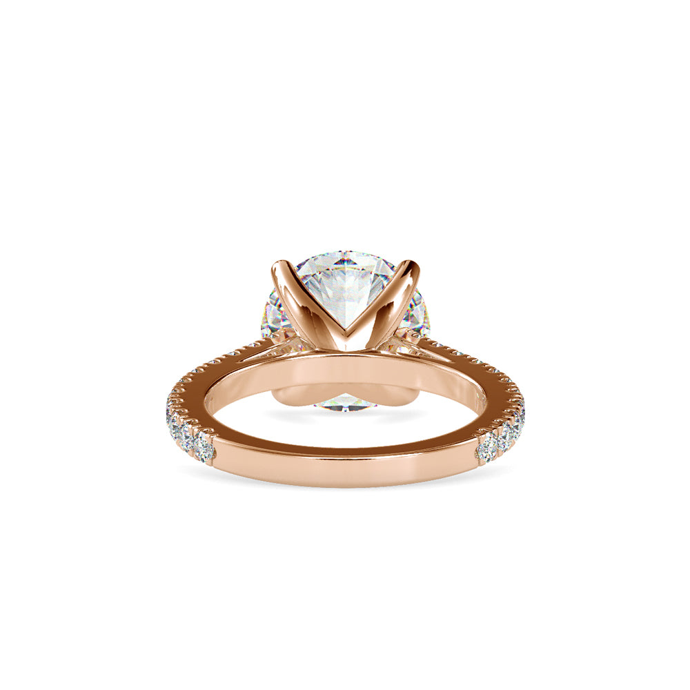 SKU: 0159 (10K) Round Diamond Solitaire Engagment Ring in Rose Gold.