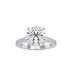 SKU: 0159 (10K) Round Diamond Solitaire Engagment Ring in Rose Gold.