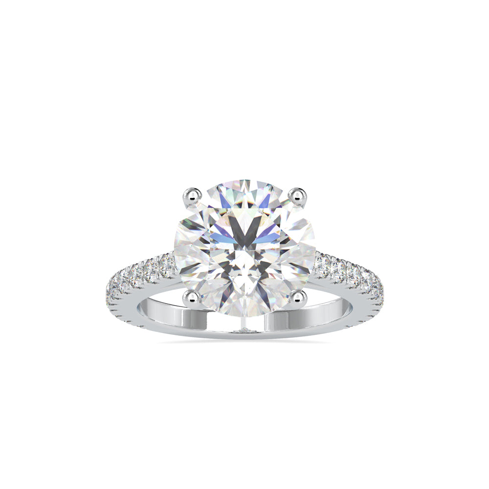 SKU: 0159 (10K) Round Diamond Solitaire Engagment Ring in Rose Gold.