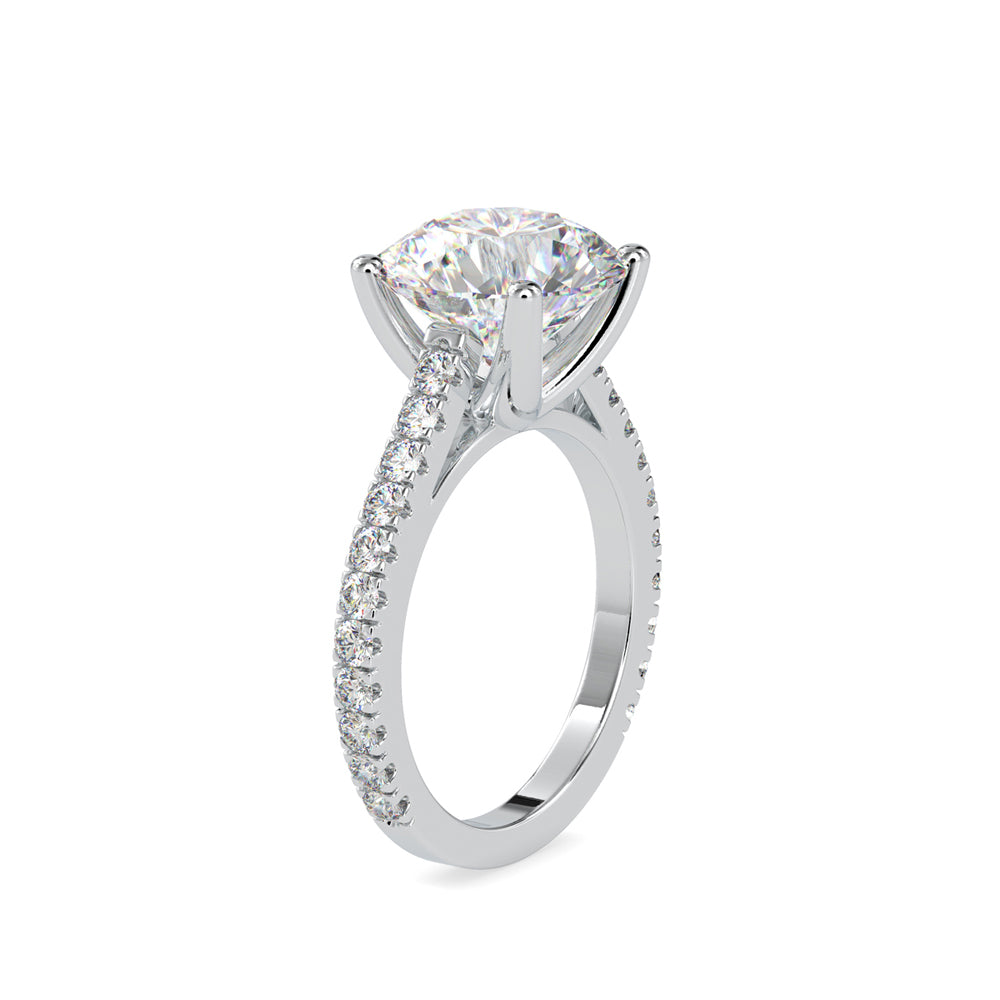SKU: 0159 (10K) Round Diamond Solitaire Engagment Ring in Rose Gold.