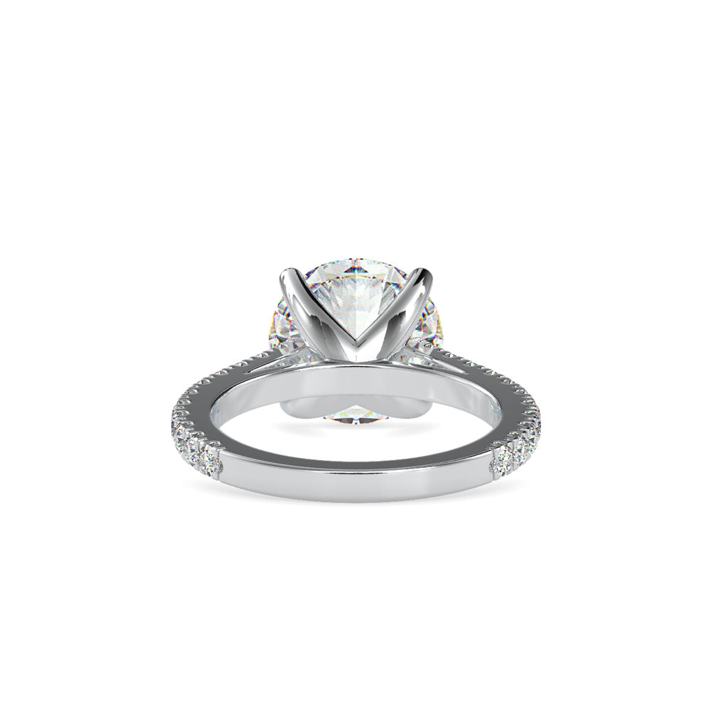 SKU: 0159 (18K) Round Diamond Solitaire Engagment Ring in Rose Gold.