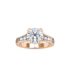 SKU: 0160 (10K) Round Diamond Channel-Set Solitaire Engagment Ring in Rose Gold.