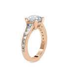SKU: 0160 (10K) Round Diamond Channel-Set Solitaire Engagment Ring in Rose Gold.