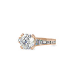 SKU: 0160 (18K) Round Diamond Channel-Set Solitaire Engagment Ring in Rose Gold.