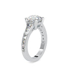 SKU: 0160 (10K) Round Diamond Channel-Set Solitaire Engagment Ring in Rose Gold.