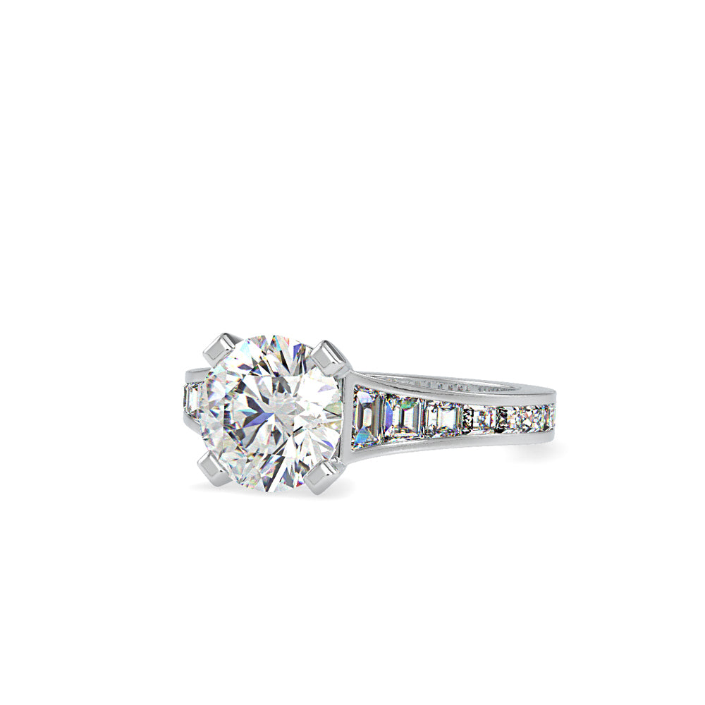 SKU: 0160 (22K) Round Diamond Channel-Set Solitaire Engagment Ring in Rose Gold.