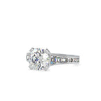 SKU: 0160 (18K) Round Diamond Channel-Set Solitaire Engagment Ring in Rose Gold.