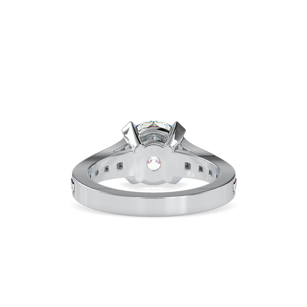SKU: 0160 (18K) Round Diamond Channel-Set Solitaire Engagment Ring in Rose Gold.