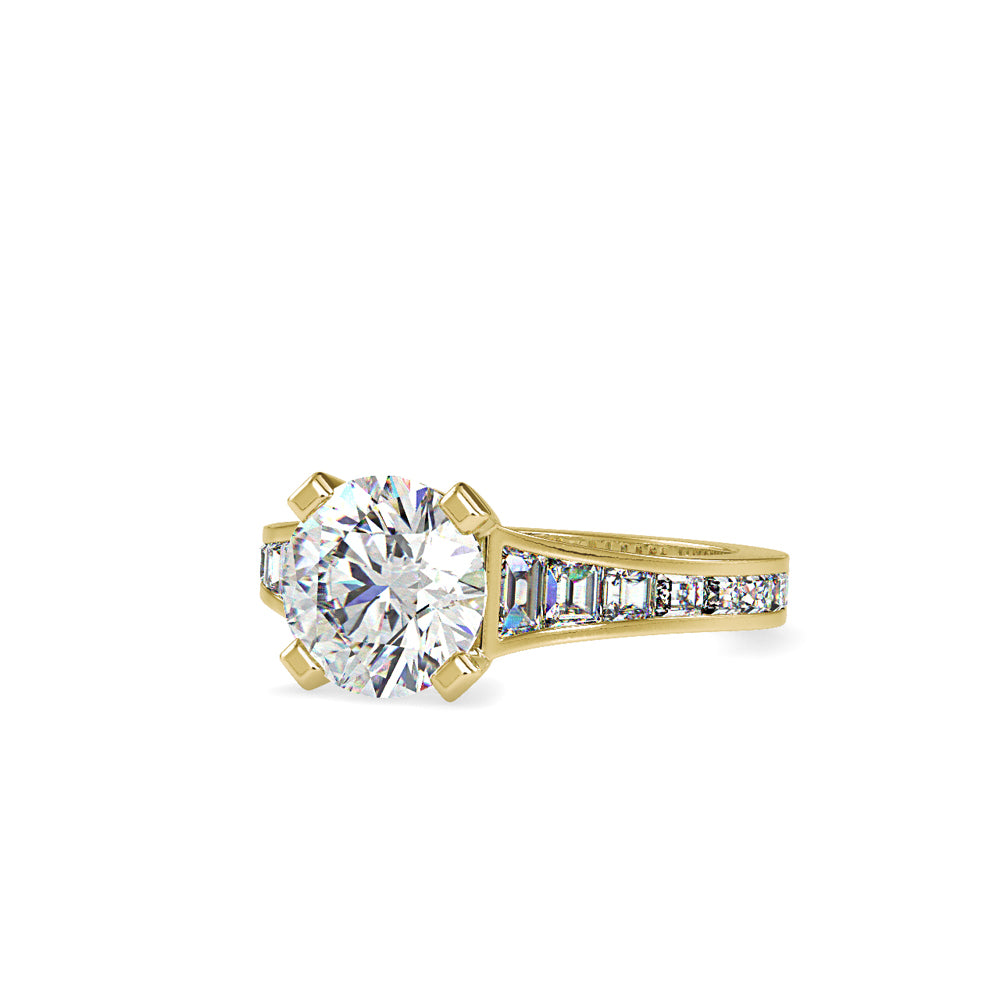 SKU: 0160 (10K) Round Diamond Channel-Set Solitaire Engagment Ring in Rose Gold.