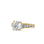 SKU: 0160 (22K) Round Diamond Channel-Set Solitaire Engagment Ring in Rose Gold.