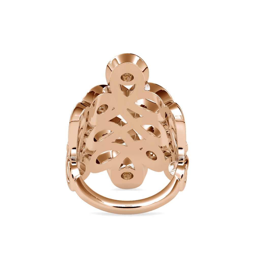 SKU: 0161 (18K) Free Form Design Diamond Ring in Rose Gold.