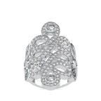 SKU: 0161 (18K) Free Form Design Diamond Ring in Rose Gold.
