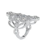 SKU: 0161 (14K) Free Form Design Diamond Ring in Rose Gold.