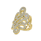 SKU: 0161 (10K) Free Form Design Diamond Ring in Rose Gold.